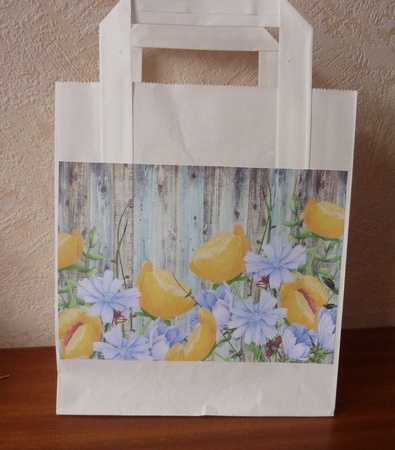 Flowers against Wood A4 Background by Anne Jackson