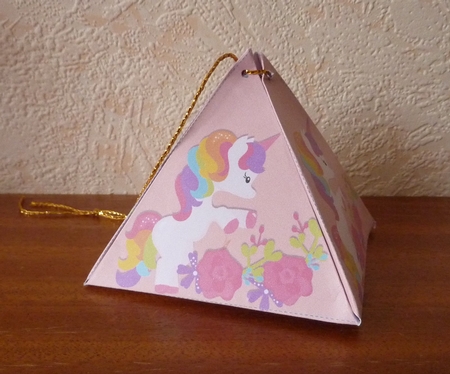Folded Triangle Box - Unicorns by Anne Jackson