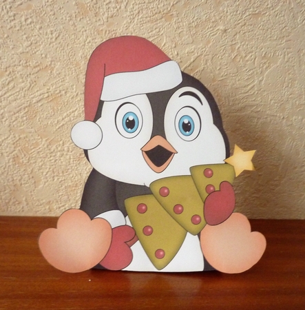 3D Christmas Treat Box Gift Set Mini Kit - Pip Penguin has an Xmas Tree by Anne Jackson