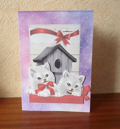 Vintage Kittens Red Bow 2  by Anne Jackson