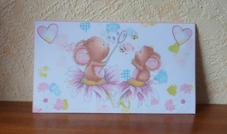 Sweet mice catch money wallet by Anne Jackson