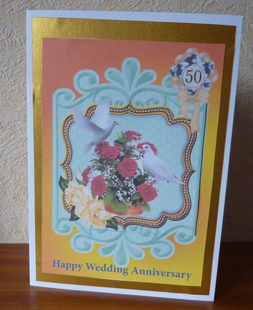 Doves and Roses 50th Wedding Anniversary by Anne Jackson