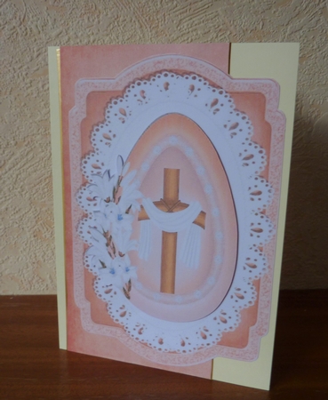 4 Lovely Cards of crosses on lace with doves mini kit by Anne Jackson
