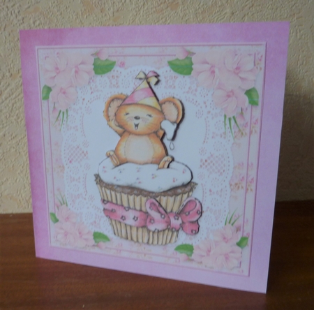 Cute Cupcake Mousie Birthday Topper by Anne Jackson