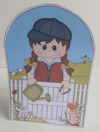 3D Shaped Card  Kit - In the Garden - Young Girl by Anne Jackson