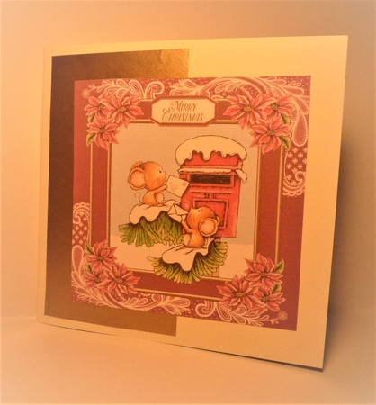 Cute little mice mailing letters to Santa by Anne Jackson