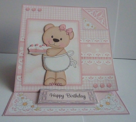3D Easel Card Mini Kit - Pretty in Pink - Livvy Bear has Cupcakes by Anne Jackson