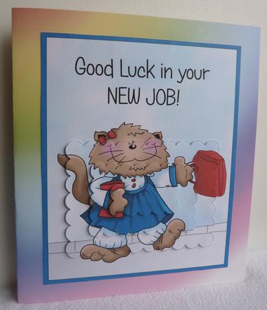 Good Luck Wiith Your New Job-card Front /topper with Stacker by Anne Jackson
