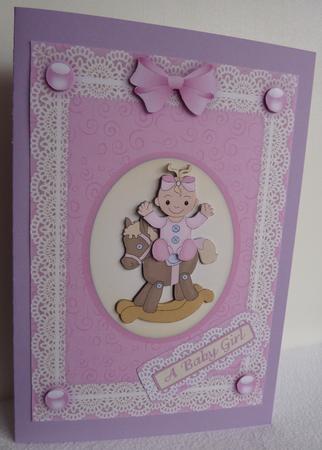 New Baby Girl 'n Lace 2 Step by Step Card Front by Anne Jackson