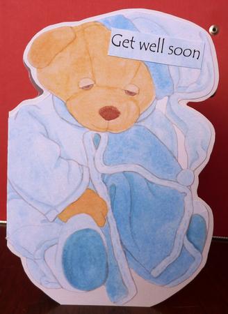 Blue Bear Shaped Card Great for a Get Well Soon or Happy Birthday by Anne Jackson