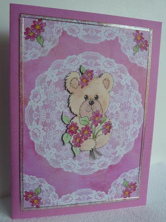 Cute Bear Decoupage Card by Anne Jackson