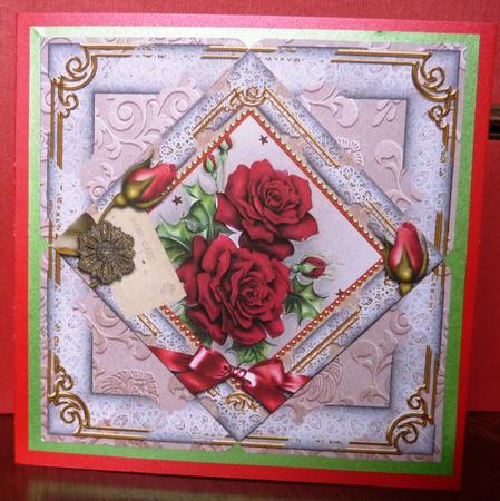 Christmas Roses 5inch Square Picture Envelope Backer by Anne Jackson