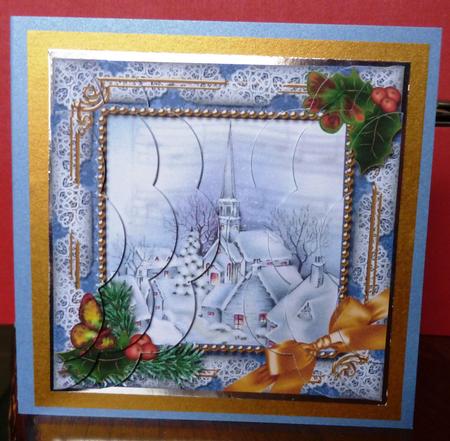 Blue Church Holly 5in Side by Side Round Scallop Stacker by Anne Jackson