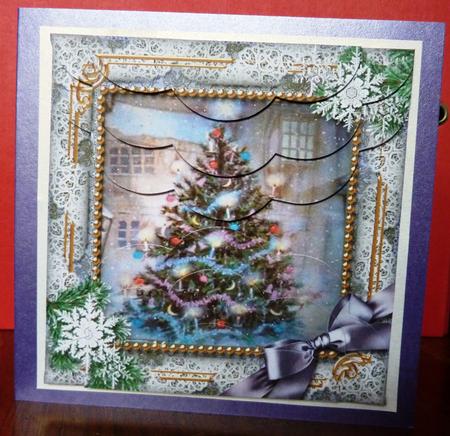 How Tree Looks Snow 5in Top N Bottom Round Scallop Stacker by Anne Jackson