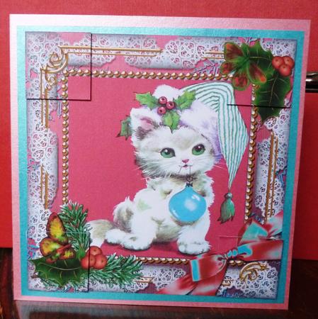 Christmas Cat 8inch Picture Sheet by Anne Jackson
