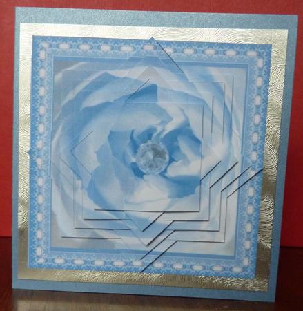 Blue Rose with Diamond and Lace Star Pyramid by Anne Jackson
