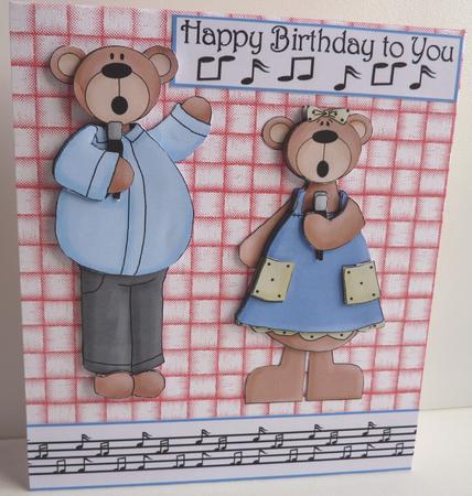 Karaoke Bears Step by Step Decoupage Sheet by Anne Jackson