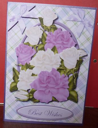 Birthday Roses Decoupage Quick Card Front by Anne Jackson
