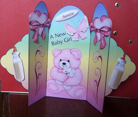 Pink Teddy for a New Baby Girl Trifold by Anne Jackson