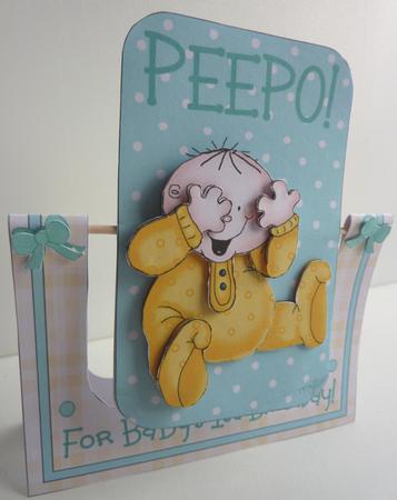 Peepo! - Baby's 1st Birthday Spinner Card Wiith Decoupage by Anne Jackson