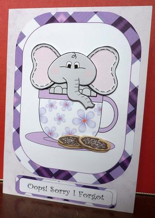 Ellie in a Teacup Sorry I Forgot Purple by Anne Jackson