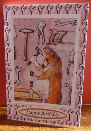 He Was DIY Mad - Handy Dog Pyramid Topper with Gift Tag by Anne Jackson