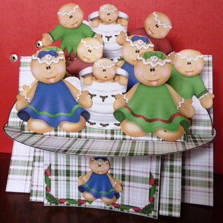Christmas Gingerbreads 3D Shelf Card Kit by Anne Jackson