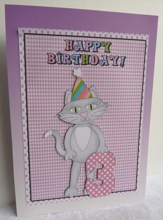 A4 Age 3 Birthday Topper by Anne Jackson