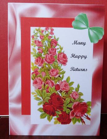 Roses on Coral or Green Satin by Anne Jackson