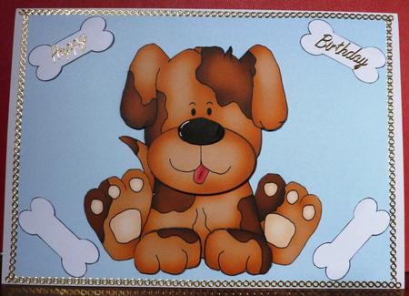 Brown Decoupage Dog by Anne Jackson