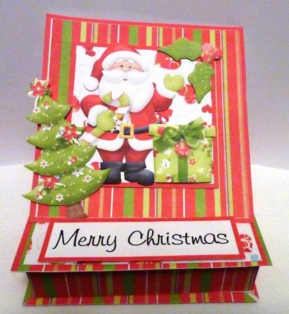 Trinket Box Easel Card - Traditional Santa by Anne Jackson
