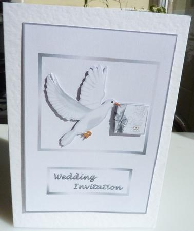 Wedding Invitation and Save the Date Decoupage Card Fronts ? Silver by Anne Jackson