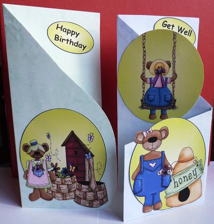4 Garden Bear Toppers by Anne Jackson