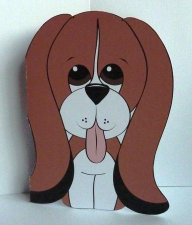 Bassethound Dog Shaped Card with Numbers 0-9 by Anne Jackson