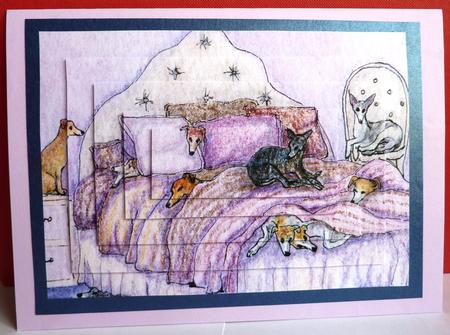 Sleepover - Whippets and Greyhounds - Pyramid by Anne Jackson