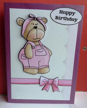 Pink Birthday Bear for 1 to 4 Year Old Girl by Anne Jackson