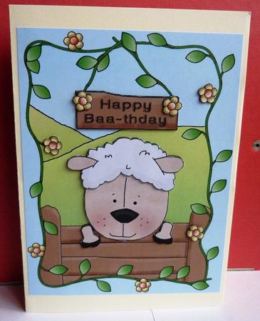 Curious Sheep Decoupage Card by Anne Jackson