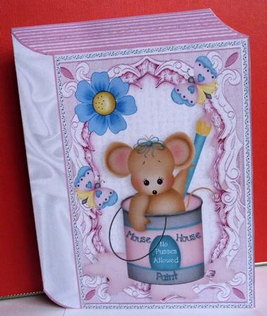 Cute Little Painting Mouse on Folded Book by Anne Jackson