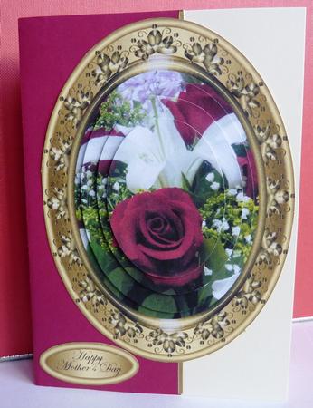 Floral Pyramid Oval Shaped Card by Anne Jackson