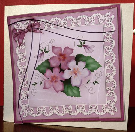 Pretty Viola Quick Card with Wavy Spiral Side Stacker by Anne Jackson