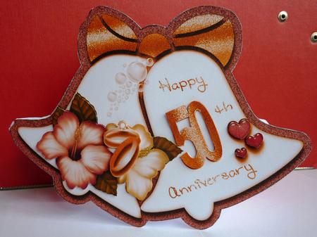 50th Anniversary Double Bells Card by Anne Jackson