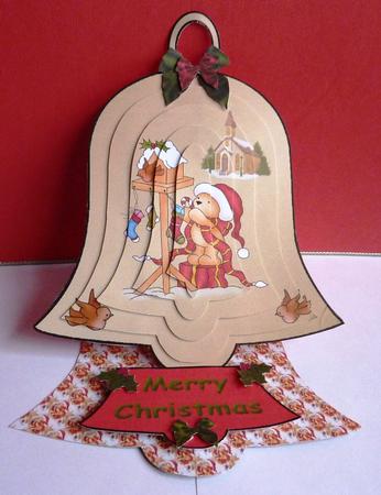Teddybear Hanging Christmas Stockings Bell Easel Kit by Anne Jackson