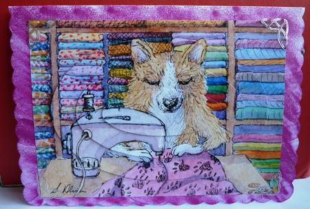 She Was a Dab Paw with Quilts Oval Pyramage by Anne Jackson