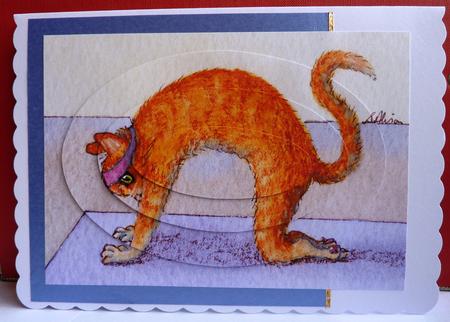 'cat' Was Her Favorite Yoga Pose Oval Pyramage by Anne Jackson