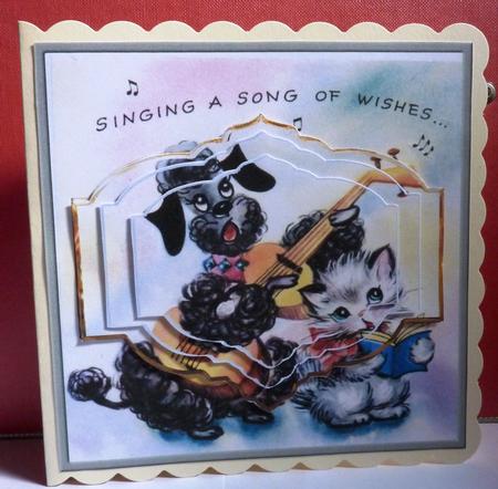 Musical Dog and Cat Card Front by Anne Jackson