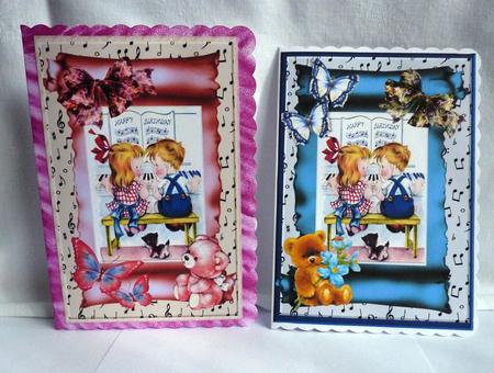 Vintage Music Birthday Boy & Girl by Anne Jackson