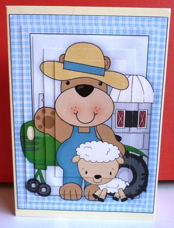 Farmer Bear with Little Lamb, Pyramids by Anne Jackson