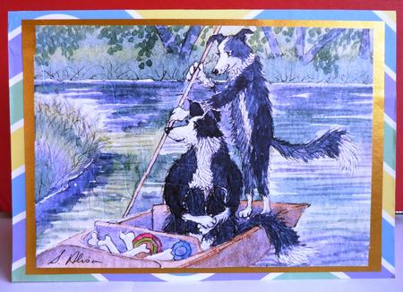 Messing About on the River Wavy Corner Stacker Topper by Anne Jackson