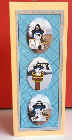 Blue Pirate Mouse Card Front by Anne Jackson