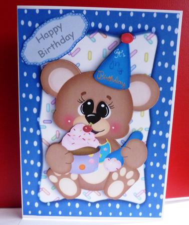 Chunky Brown Birthday Bear All Ready for the Party by Anne Jackson